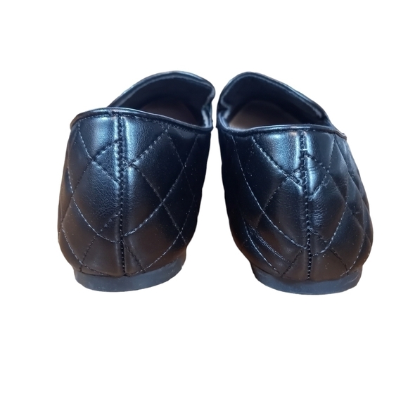 BAMBOO Justify 80 quilted pointed toe slip on loafer black size 7 1/2 - Picture 6 of 8